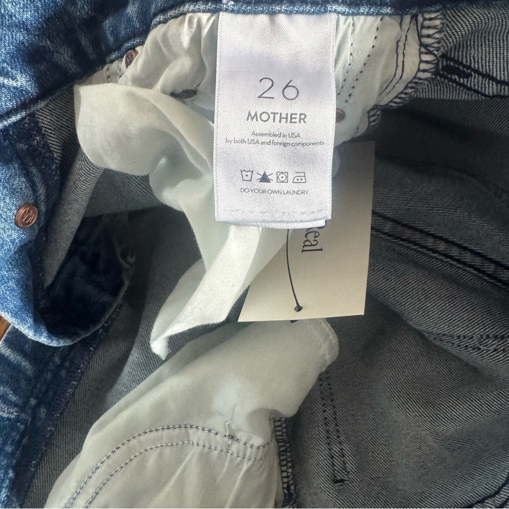 Mother The Tomcat High Rise Button Fly Distressed Jeans Women 26 Completely Over - Picture 11 of 12